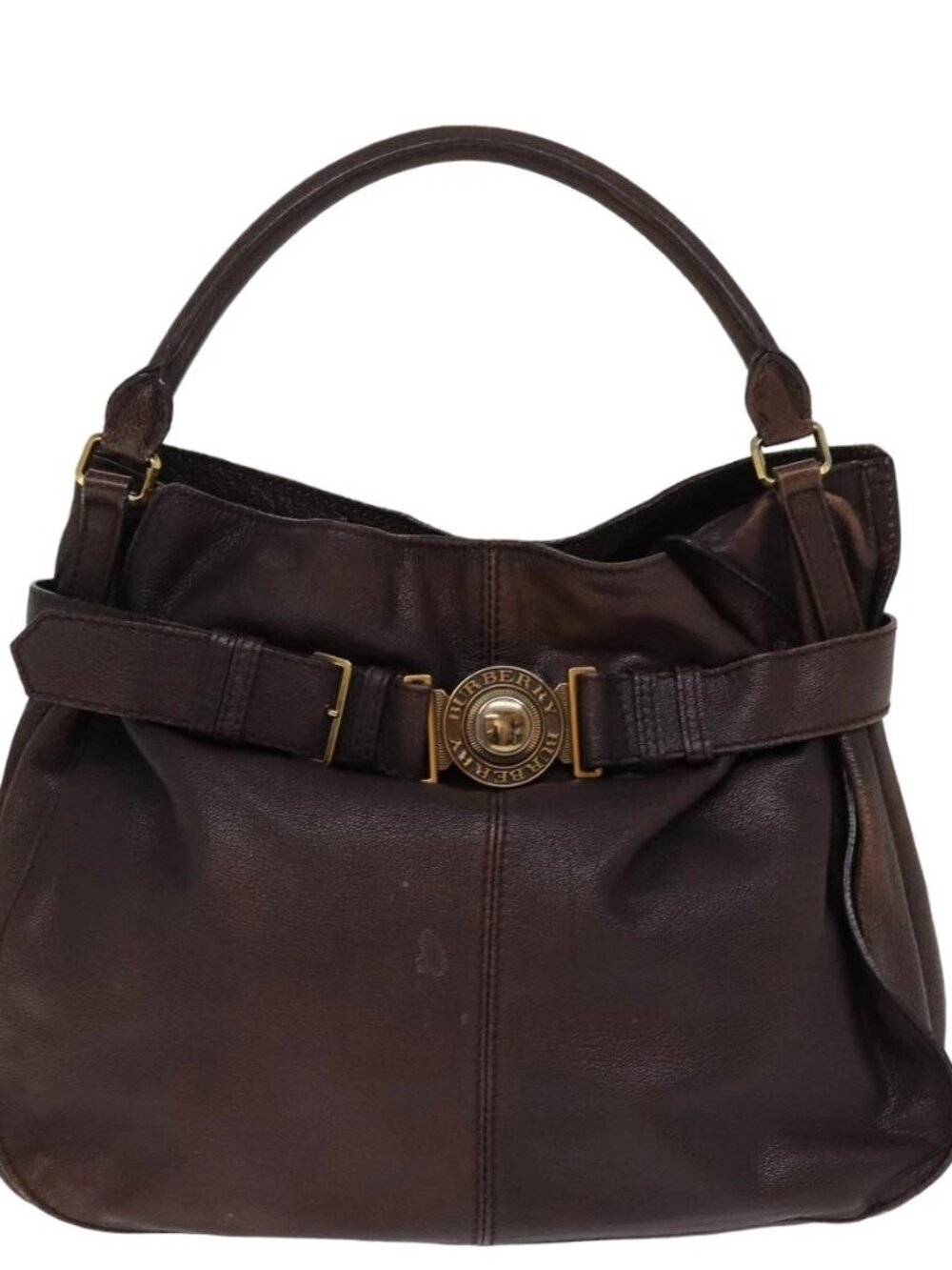 BURBERRY Shoulder Bag Leather Brown Auth bs15061 - Picture 2 of 16